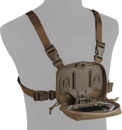 FoldPanel Tactical Chest Vest Pouch Set, Chest Rig Phone Mount as 4.7-6.7" Phone Plate Carrier Accessory with Pouch Cover