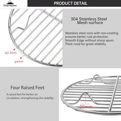 Campingmoon 12 Inch Round Cooling Rack, 304 Stainless Steel - Image 5