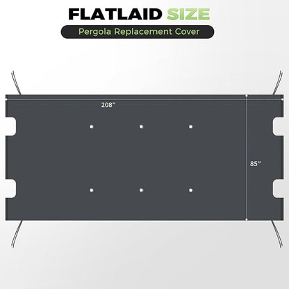 85x208 in Pergola Shade Cover for Steel Pergola L-PG080PST | Grey, Cover Only - Image 3