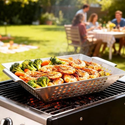 3 Pack Stainless Steel Vegetable Grill Baskets - Image 5