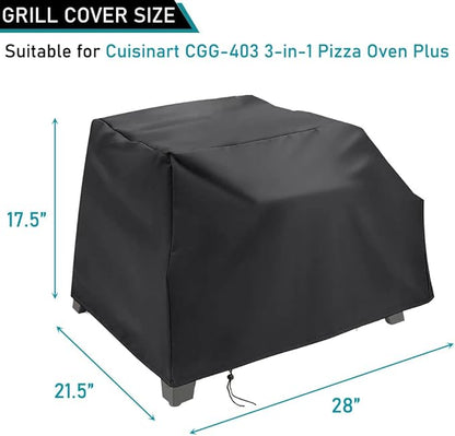ZJYWSCH Pizza Oven Cover for Cuisinart CGG-403 3-in-1 Pizza Oven Plus Waterproof CGC-103 3 in 1 CGC-310 Cuisinart CPO-401 Outdoor Portable Pizza Oven Cover Heavy Duty