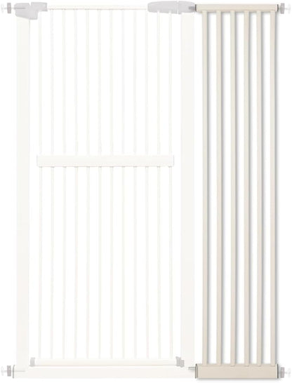 Lumizone Extra Tall Cat Gate Extension Kit 61.02" High Pressure Mounted 12.6" Extra Wide 1.37" Gap No Drilling Tall Pet Gate for Dogs (Cream, 12.60" W)