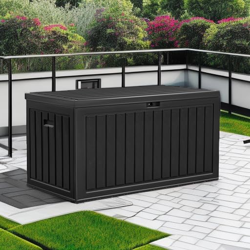 YITAHOME 90 Gallon Large Deck Box | Double-Wall Resin Outdoor Storage Boxes - Image 5