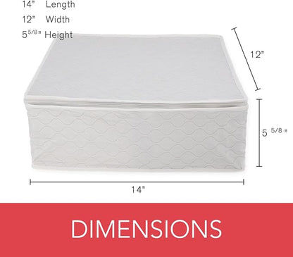 LAMINET Quilted Mug/Cup Storage Case - Holds Up to 12 Mugs/Cups - WHITE