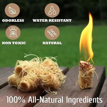 Fire Starter -Easy to Ignite, 72 pcs Odorless Natural Fire Starters for Wood Stove & Pellet, Fireplace, Indoor & Outdoor Fire Pit, Firestarter for Grill, BBQ, Campfires, Chimney Charcoal, Tumbleweed