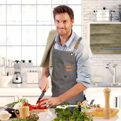 Aprons For Women Men With Pockets 2 Pcs, Kitchen Waterproof Hair Stylist Linen - Image 6