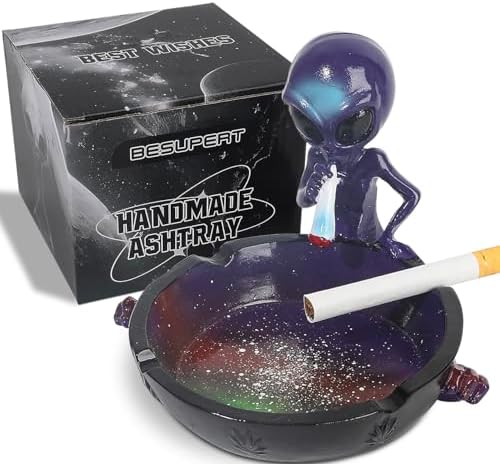 Ashtray, Hand-Painted Resin Ash Tray by BESUPERT