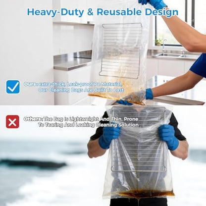 4 Pack Oven Grill Cleaning Bags（15.7''X23.7'', Heavy Duty Oven Rack Cleaner Bags - Image 5