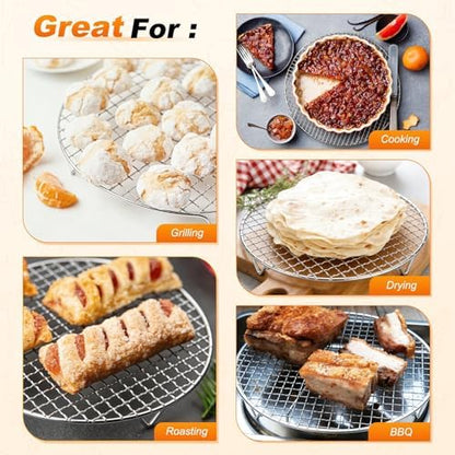 M METERXITY 1-Set Cooling Rack 7.9" Round 201 Stainless Steel - Image 7