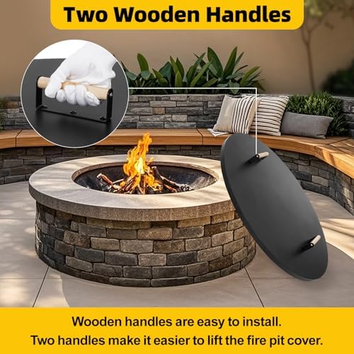G GOOD GAIN Firepit Lid Round 38 Inch, Rust Resistant Fire Pit Lid Cover - Image 6