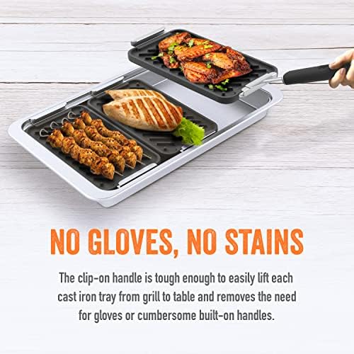 Yukon Glory Cast Iron Sear and Serve Set, 3 Pans and Serving Station - Image 3