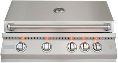 KoKoMo Grills 4 Burner Professional Built-In Gas Grill with Infrared Back Burner | 72000 BTUs Stainless Steel Natural Gas Grill for Outdoor Kitchen Cooking & Patio Backyard Barbecue | 32 Inch