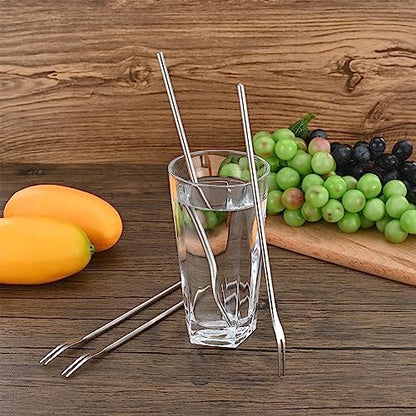 4-Pack 8.7" Stainless Steel 2-Tine Pickle Forks – Long Handle Cocktail - Image 5