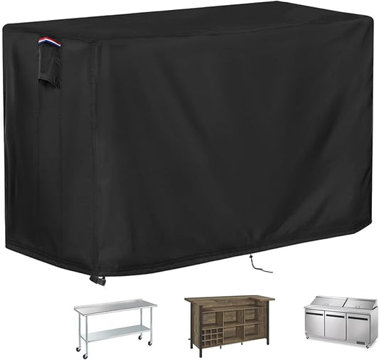 Outdoor Table Cover for Bar Height Patio Table, Waterproof Patio Cover for Prep Table, Stainless Steel/Metal Table and Rectangular Furniture, Black-78"L x 36" W x 42"H