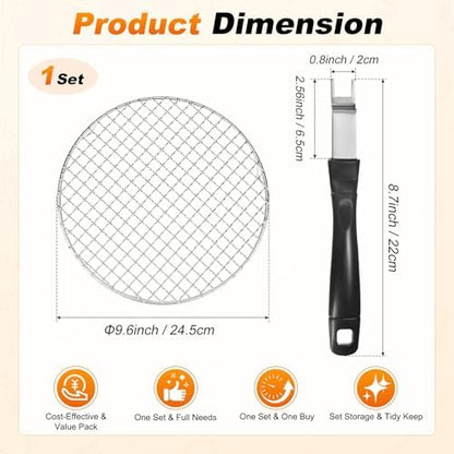 M METERXITY 1-Set Cooling Rack 9.6" Round 201 Stainless Steel - Image 4