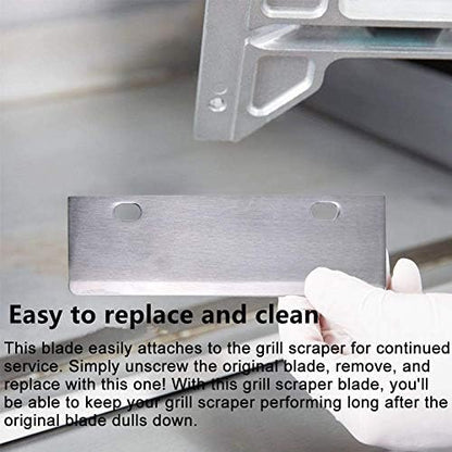 LRui Stainless Steel Grill Scraper 6" Replacement Blade Pack of 4 Heavy Duty - Image 3