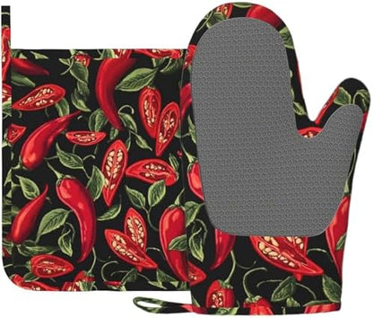 Mexican Hot Pepper Chili Oven Mitt and Pot Holder by Unknown