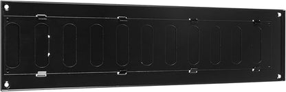Vent Systems 16'' x 4'' Inch (Overall) Black Metal Air Vent Cover - Louvered Rectangular Return Grill with Built-in Protective Mesh Screen - HVAC Ventilation Grille for Kitchen, Bathroom, Home, Garage