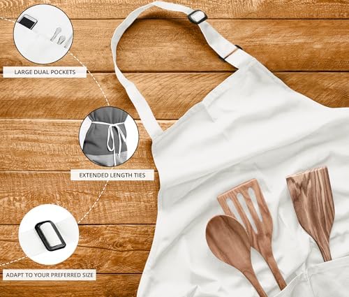 Utopia Kitchen Bib Aprons 10 Pack Adjustable - Image 4
