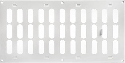 Repa Market 16" x 8" Inch (Outer Dimensions) White Adjustable Air Vent Cover - Galvanized Steel HVAC Air Vent Register - Heating, Cooling Toe Kick Vent Cover - Wall, Ceiling Return, Intake Air Grille