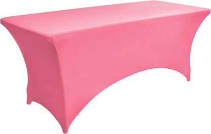 2-Pack 4ft Spandex Table Covers for Rectangular Folding Tables - Wrinkle Resistant Stretch Tight Table Cloths - Ultimate Fitted Table Protector for Parties, Banquet, and Wedding