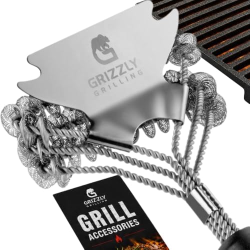 Bristle Free Grill Brush with Scraper by Grizzly+Grilling