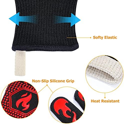 QUWIN BBQ Gloves, Oven Gloves 1472℉ Extreme Heat Resistant, Grilling Gloves - Image 6