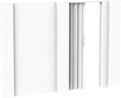 EverBlock 10’ x 7’ Wall Kit with Accordion Door | 3’ x 7’ Doorway | Modular Building Blocks | Wall Display System | Room Divider & Partition | Easy to Connect & Reuse | Indoor & Outdoor Use | White