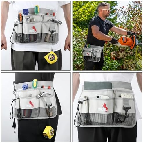 UNCO- Adjustable Gardening Belt, Light Gray, 7 Pockets, Wear Resistant - Image 6