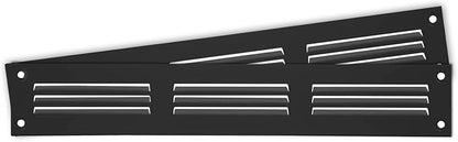 Repa Market 2-Pack Black Air Vent Cover 12" x 2" Inch (Outer Dimensions) - Steel Return Air Grilles - for Ceiling and Sidewall - HVAC - with Protection Screen (11.81" x 1.97" Inch)