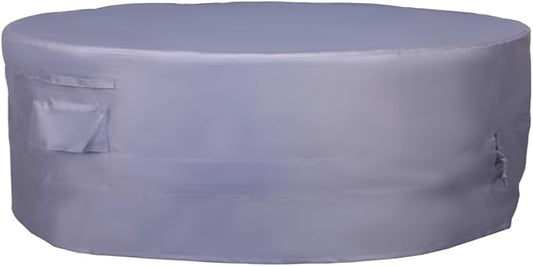 Round Patio Furniture Cover, Heavy Duty and Waterproof for Outdoor Furniture covers, Round outdoor table cover, Patio table cover 72"DIA x 27.5"H Grey