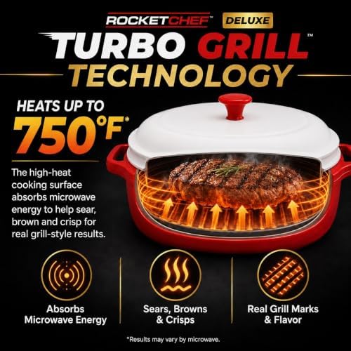 Turbo Grill Deluxe Microwave Grill Pan, Vented Lid - Image 5