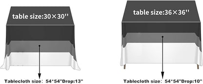 Cupuamon 2 Pack Waterproof Polyester Fabic Square Checkered Tablecloth，54x54 Outdoor Table Cloth，Oil Stain Prevention Table Cloth for Pinics and Parties（Yellow and White）