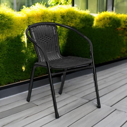 Flash Furniture Lila Modern Rattan Indoor/Outdoor Stackable Dining Chairs - Image 6