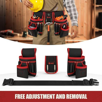 Magnetic Tool Belt for Men, 26 Pockets Heavy Duty Nail Tool Pouch Dad Gift - Image 5