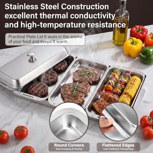 BBQ Vegetable Grill Basket Set, 4 Piece Stainless Steel Grill Pan Set - Image 4