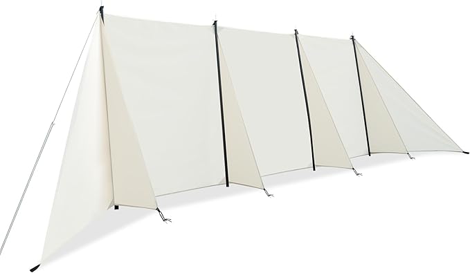Himalaya Camping Windbreaks Privacy Fence Stove Windshield Shelter Wind Screen Windproof Multifunctional Portable Lightweight for Outdoor Camping (Pearl White)