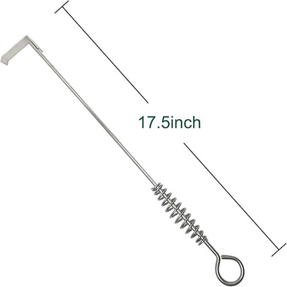17.5" BBQ Ash Tool Poker Rake, Charcoal and Grill Cleaning Ash Tools for Big Green Egg, Kamado Joe and Other Charcoal Grills Corner Cleaner Accessories