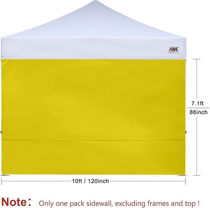 ABCCANOPY Instant Canopy SunWall 10x10 FT, 1 Pack Sidewall Only, No Frame or Top, Yellow