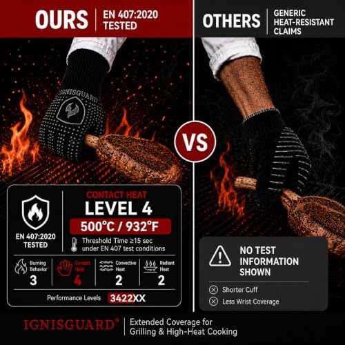 BBQ & Grill Gloves, Heat Resistant Oven Mitts - Image 4