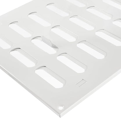 Repa Market 12" x 8" Inch (Outer Dimensions) White Adjustable Air Vent Cover - Galvanized Steel HVAC Air Vent Register - Heating, Cooling Toe Kick Vent Cover - Wall, Ceiling Return, Intake Air Grille