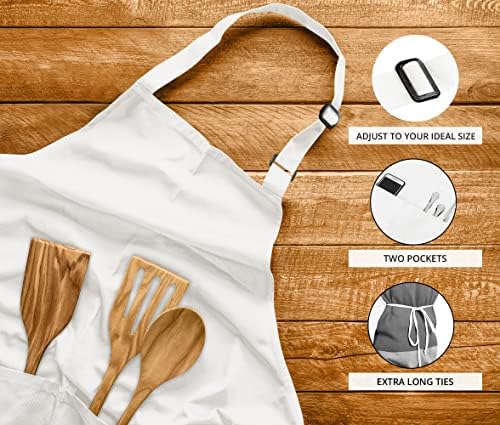 Utopia Kitchen Bib Aprons 2 Pack Adjustable - Image 4
