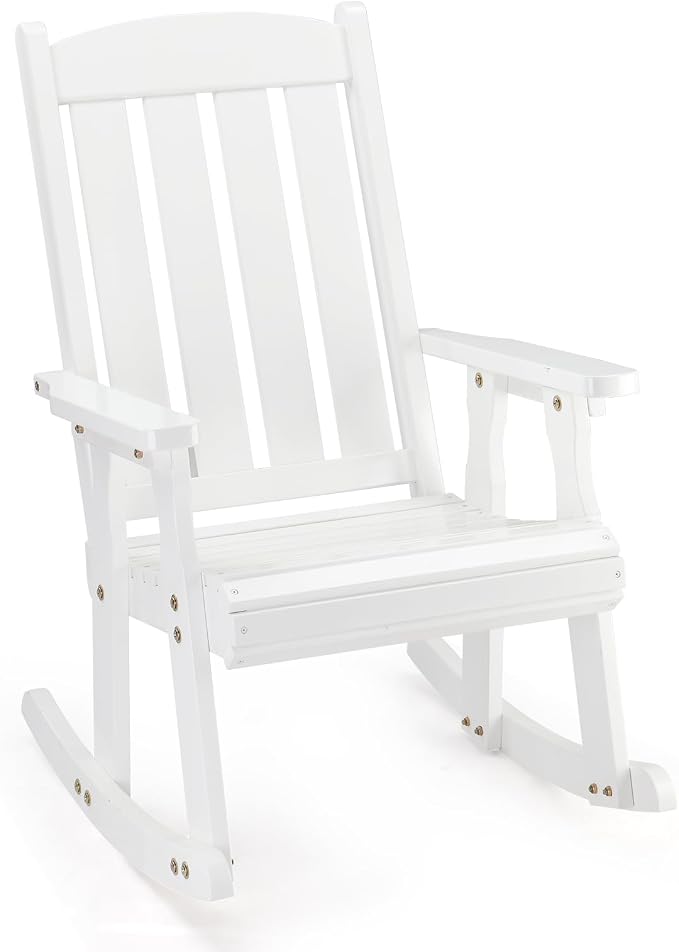 VINGLI Heavy Duty 600 LBS Outdoor Wooden Rocking Chair by VINGLI