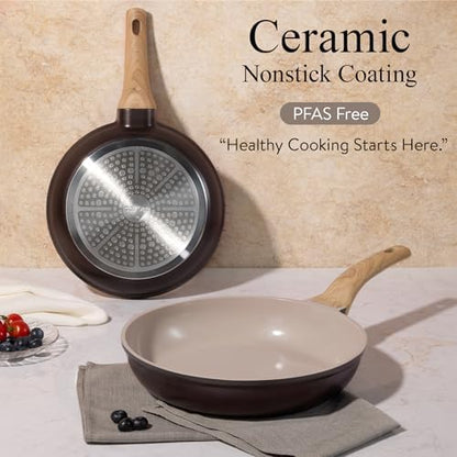 CAROTE 21pcs Ceramic Cookware Sets, Pots and Pans Set - Image 3