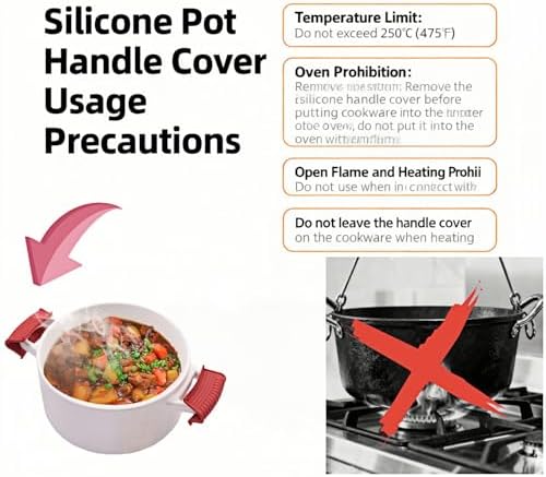 4 Pcs Silicone Assist Hot Pan Handle Holder, Hot Skillet Handle Covers - Image 7