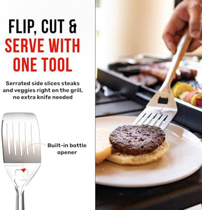 Grillbot 4 Piece Grill Utensils Set, Stainless Steel BBQ Grill Tools - Image 6