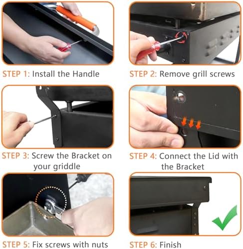 Hinged Lid with Thermometer for Blackstone 36" Griddle Cover 1554 1565 1560 - Image 5