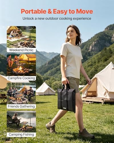 VEVOR Heavy Duty Swivel Campfire Grill, Double Layer Portable Camping Grill - Image 7