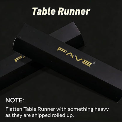 FAVE Gold Table Runners 36 Inches Heat Resistant Table Runner Flower Shaped Vinyl Table Runner Waterproof Washable Table Mats for Wedding, Banquet, Birthday,Party,Restaurant(Gold Flower Shaped)