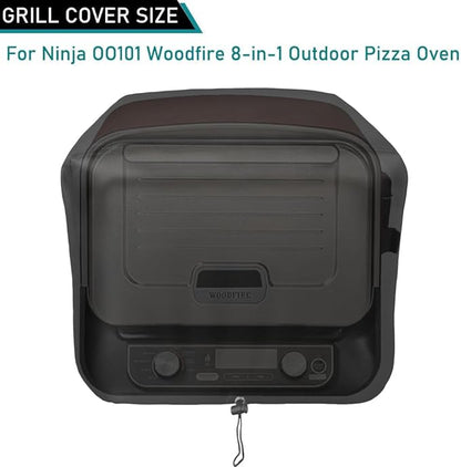ZJYWSCH Pizza Oven Cover for Ninja OO101 Woodfire 8-in-1 Outdoor Pizza Oven Waterproof Ninja Woodfire Outdoor Pizza Oven Cover OO100 Series 600D Heavy Duty